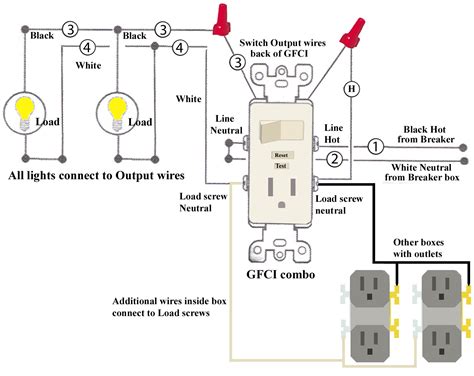 gfci outlet and switch wiring diagram 